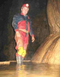 Steve paddling in a smaller gour pool